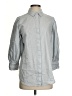 Something Navy 100% Cotton Stripes Gray 3/4 Sleeve Button-Down Shirt Size S - photo 1
