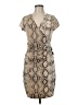 Jennifer Lopez Animal Print Tan Cocktail Dress Size M - photo 1