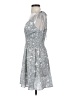 Cider Paisley Silver Cocktail Dress Size S - photo 5