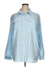 Shein 100% Polyester Stripes Blue 3/4 Sleeve Blouse Size 14 - photo 1