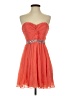 City Studio 100% Polyester Hearts Orange Cocktail Dress Size 1 - photo 1