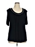 Design History Black Short Sleeve Top Size 1X - photo 1