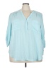 Torrid 100% Polyester Blue 3/4 Sleeve Blouse Size 3X Plus (3) - photo 1
