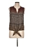 Kenar 100% Rayon Brown Sleeveless Blouse Size L - photo 1