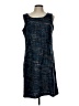K Studio 100% Modacrylic Tweed Blue Casual Dress Size 12 - photo 1