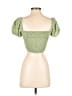 Contempo 100% Rayon Green Short Sleeve Blouse Size S - photo 2
