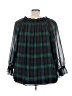 Talbots 100% Polyester Green 3/4 Sleeve Blouse Size 3X - photo 2