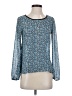 Eyelash Couture Blue Long Sleeve Blouse Size XS - photo 1