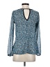 Eyelash Couture Blue Long Sleeve Blouse Size XS - photo 2
