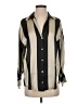 Zara Stripes Black Tan Long Sleeve Button-Down Shirt Size XS - photo 1