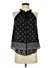 Pink Rose 100% Polyester Black Sleeveless Blouse Size S - photo 1