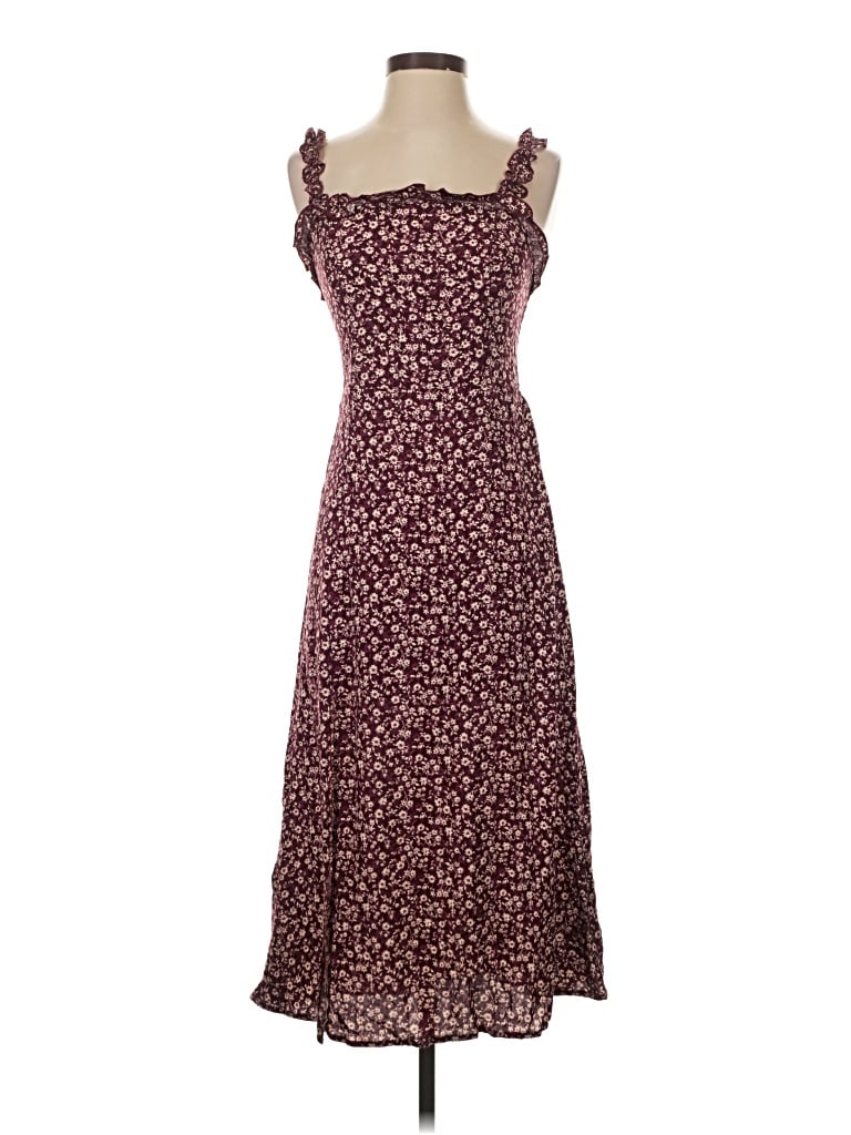 Pre-owned Mi Ami Casual Dress In Burgundy