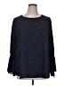 In every Story 100% Polyester Polka Dots Blue Long Sleeve Blouse Size 0X - photo 1