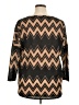 Charming Charlie Chevron-herringbone Brown Pullover Sweater Size XL - photo 2