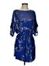 Aqua 100% Polyester Stars Blue Cocktail Dress Size S - photo 1