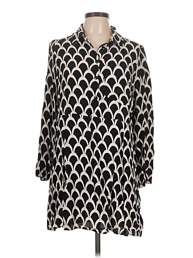 Pre-owned Zara Casual Dress In Black