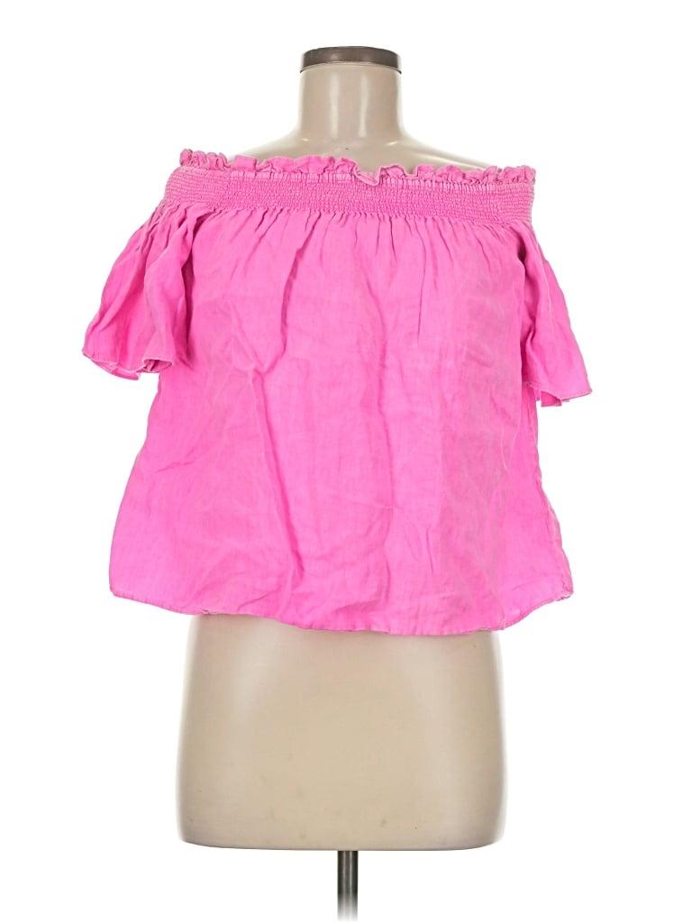 Pre-owned Lilly Pulitzer Short Sleeve Blouse In Pink