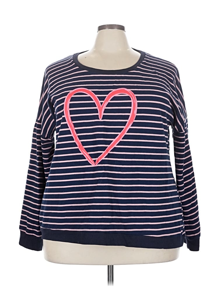 Pre-owned Suzanne Betro Long Sleeve T-shirt In Blue