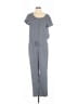 Lands' End 100% Lyocell Checkered-gingham Gray Jumpsuit Size 10 - photo 1