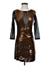 Bebe 100% Polyester Metallic Brown Cocktail Dress Size S - photo 1