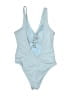 Catalina 100% Polyester Solid Blue One Piece Swimsuit Size M - photo 2