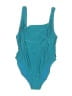 Reebok Solid Teal One Piece Swimsuit Size L (estimated) - photo 1