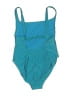 Reebok Solid Teal One Piece Swimsuit Size L (estimated) - photo 2