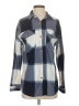 Just Polly 100% Polyester Plaid Blue Long Sleeve Blouse Size S - photo 1