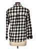 Zara Basic Checkered-gingham Black Long Sleeve Button-Down Shirt Size L - photo 2