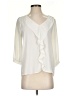 Dina Be 100% Polyester Ivory 3/4 Sleeve Blouse Size S - photo 1
