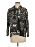Larsen Gray Print Black Long Sleeve Blouse Size S - photo 1