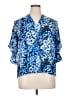 Investments 100% Polyester Blue Short Sleeve Blouse Size XL (petite) - photo 1