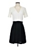 Mango 100% Polyester Color Block Ivory Casual Dress Size 2 - photo 1