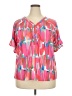Unbranded 100% Polyester Pink Short Sleeve Blouse Size 2X - photo 1