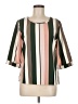 Shein 100% Polyester Color Block Green 3/4 Sleeve Blouse Size 6 - photo 1