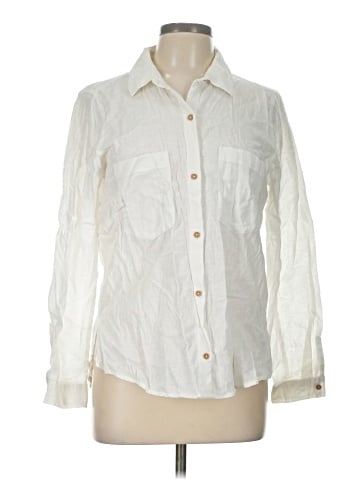 Zara Basic Long Sleeve Button-Down Shirt (view 1)