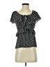Max Studio Polka Dots Black Short Sleeve T-Shirt Size S - photo 1