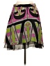 Analili 100% Polyester Graphic Green Pink Casual Skirt Size 2 (estimated) - photo 2