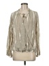 Knox Rose 100% Rayon Metallic Silver Long Sleeve Blouse Size M - photo 1
