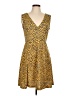 H&M Animal Print Yellow Cocktail Dress Size L - photo 1