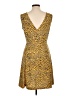H&M Animal Print Yellow Cocktail Dress Size L - photo 2