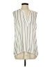 Ann Taylor 100% Polyester Stripes Ivory Sleeveless Blouse Size S - photo 1
