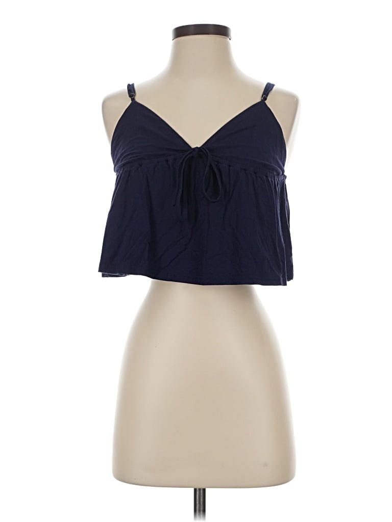 Pre-owned Edikted Tank Top Blue Halter Neckline Tops