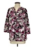 Christopher & Banks Floral Purple 3/4 Sleeve Blouse Size S - photo 1