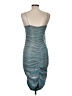 Shein 100% Polyester Metallic Teal Cocktail Dress Size 6 - photo 2