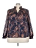 MOTF Paisley Blue Long Sleeve Blouse Size 3X - photo 1