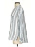 Splendid Stripes Silver Blue Long Sleeve Button-Down Shirt Size S - photo 5
