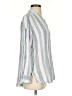 Splendid Stripes Silver Blue Long Sleeve Button-Down Shirt Size S - photo 4