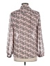 Bellatrix 100% Polyester Houndstooth Gray Long Sleeve Blouse Size M - photo 2