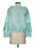 Venus 100% Cotton Teal 3/4 Sleeve Blouse Size S - photo 2